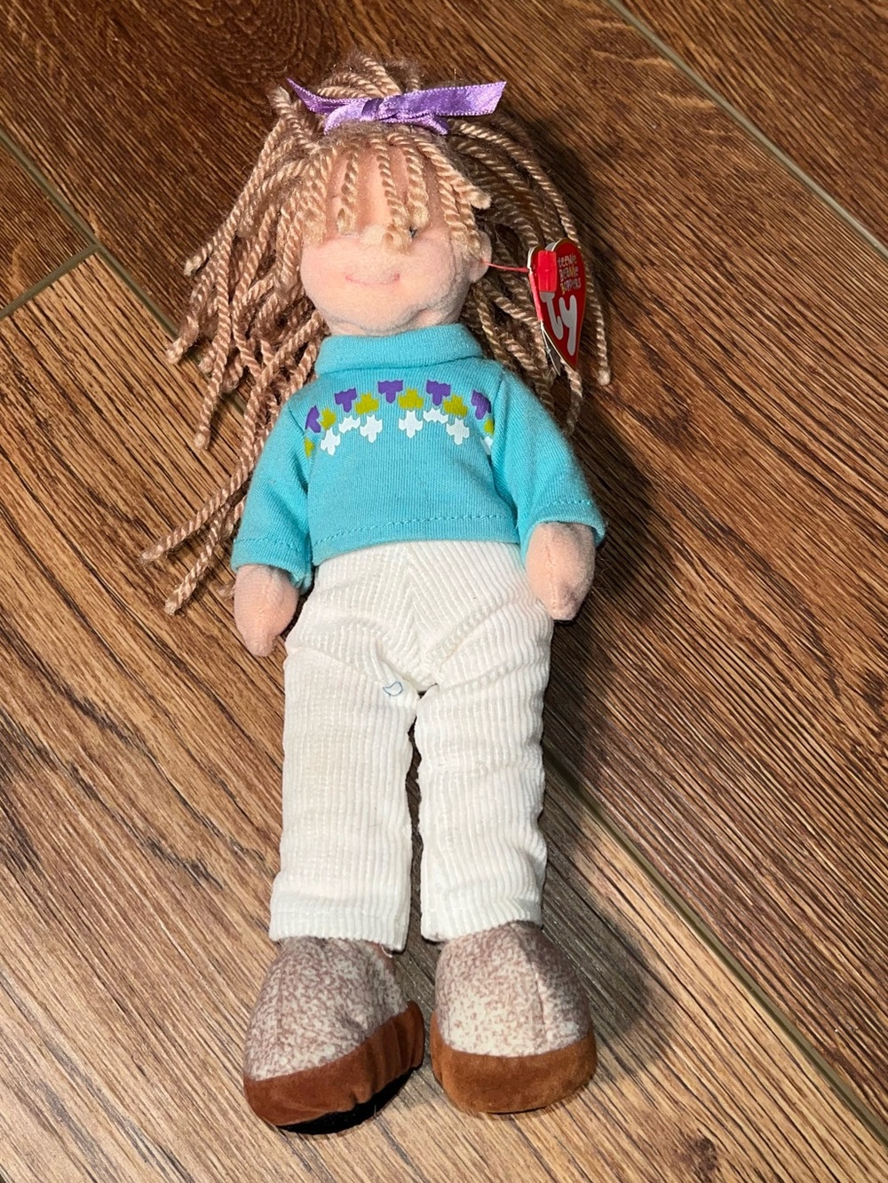 NEW TY Beanie Boppers Plush 13" Doll COOL CASSIDY Yarn Hair Pants Sweater Clogs